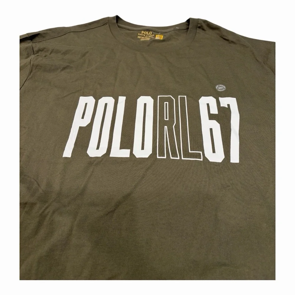 Polo Ralph Lauren M Print Shop Graphic Logo T-Shirt Green 2XLT NWT